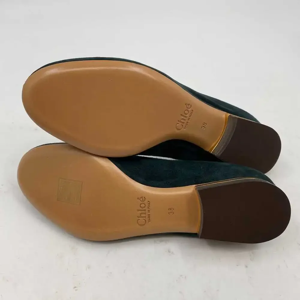 Chloe Green Gold Camoscio Suede Flats | EU38 (7 US)